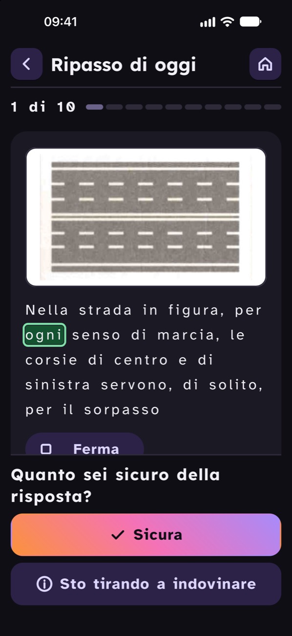 Una domanda con il tema scuro.